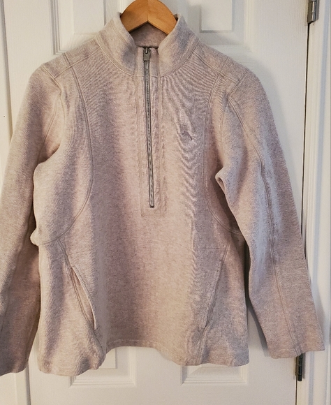 Tommy Bahama beige half zip sweater - Picture 1 of 5
